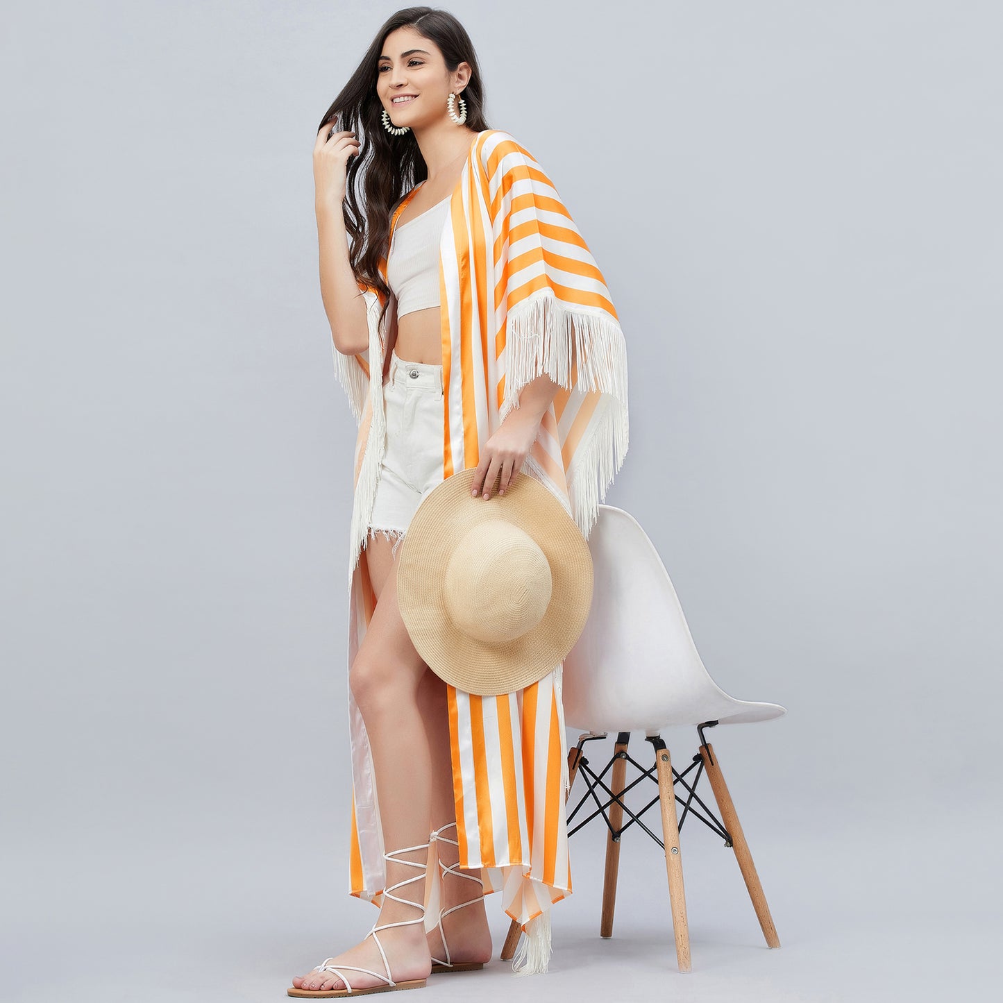 Orange Full Length Cover-Up