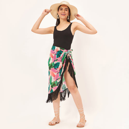 Pink and White Short Sarong