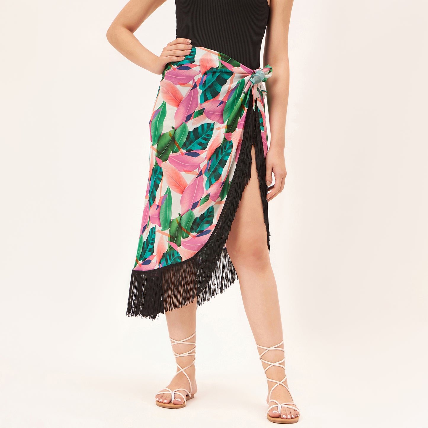Pink and White Short Sarong