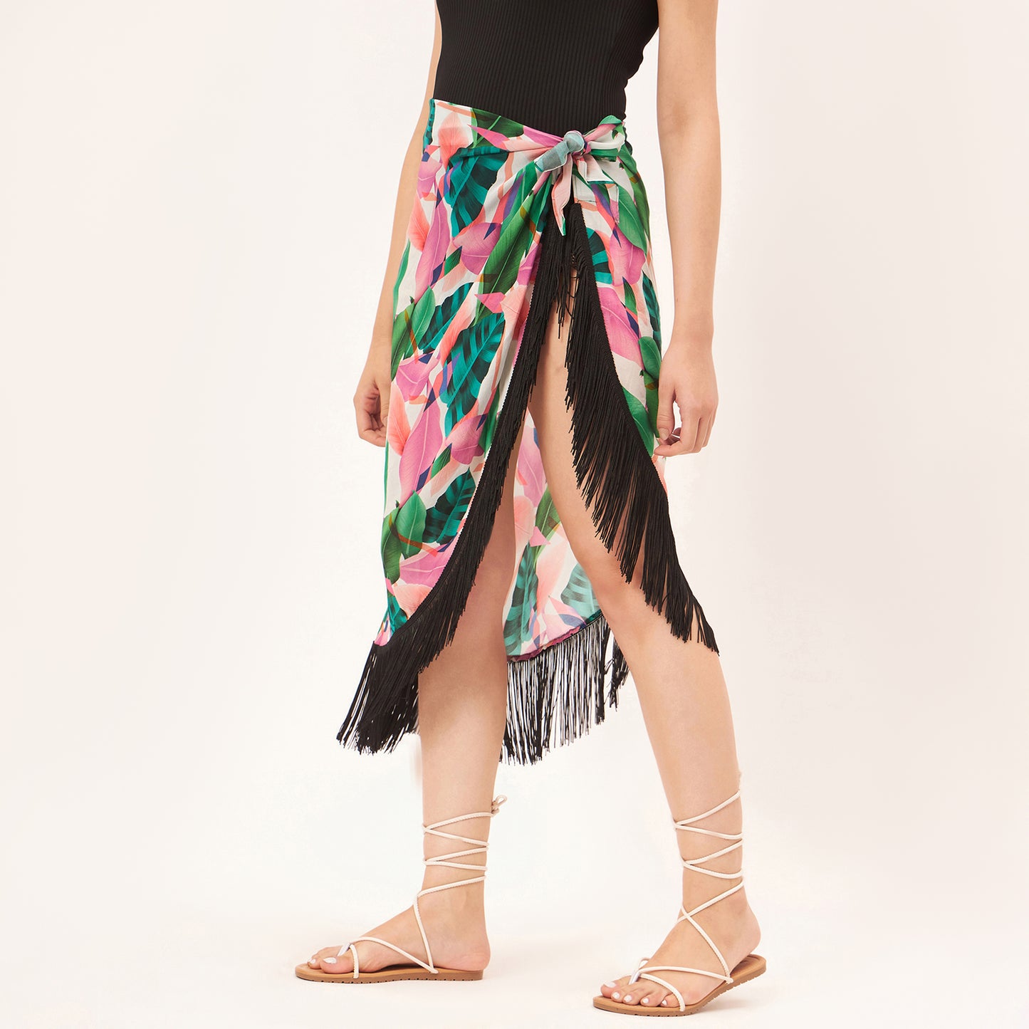 Pink and White Short Sarong