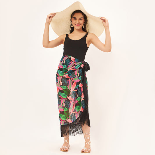 Black and Pink Long Sarong