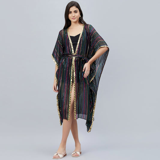 Black Lurex Short Cover-Up