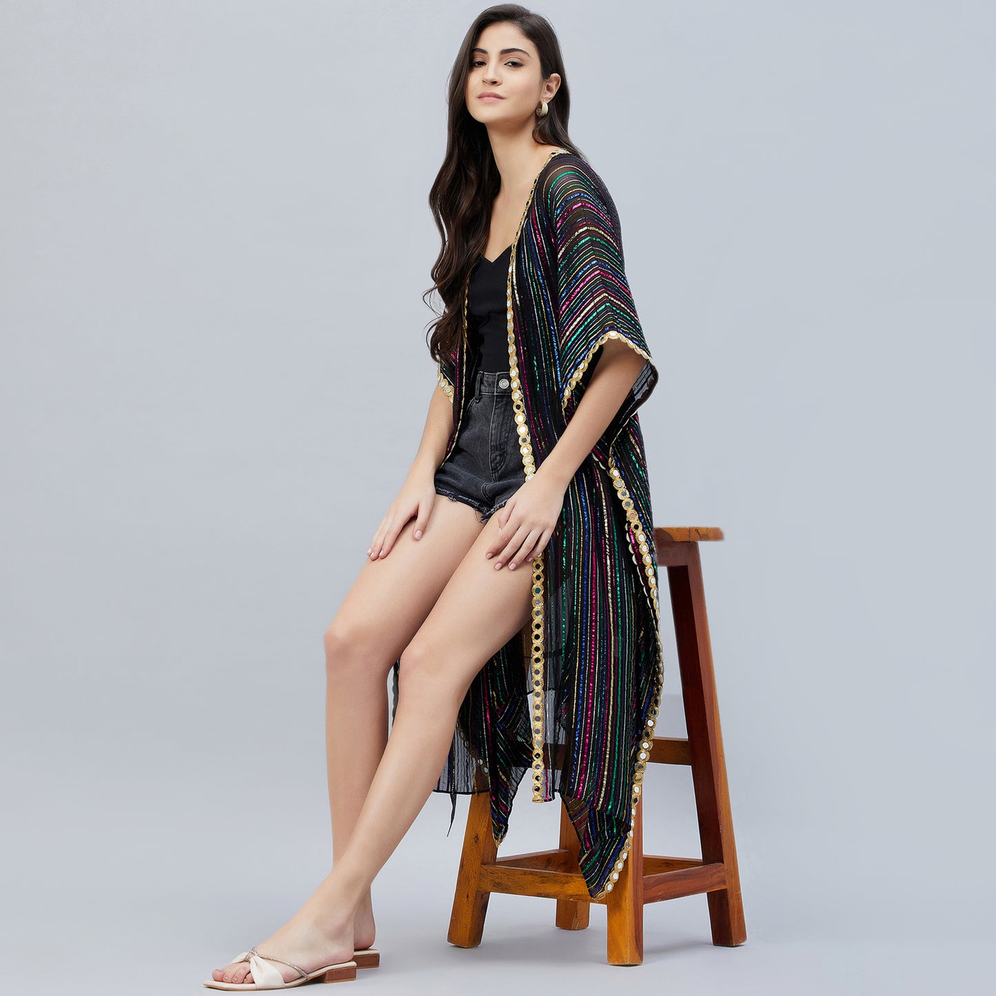 Black Lurex Short Cover-Up
