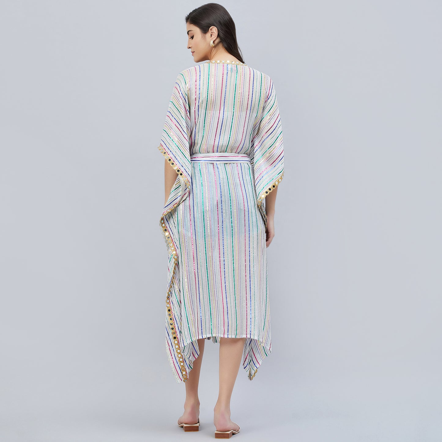 White Lurex Short Cover-Up