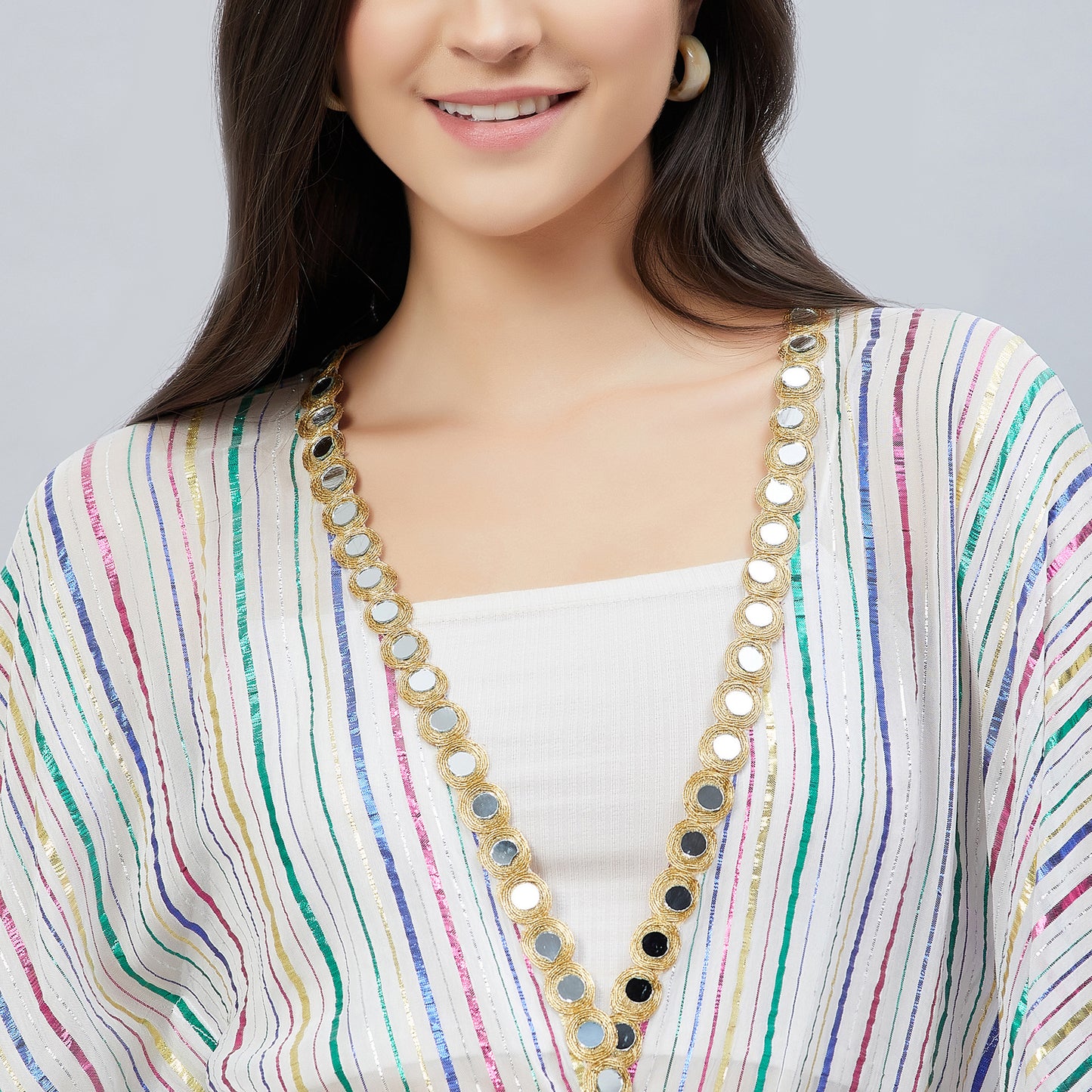 White Lurex Short Cover-Up