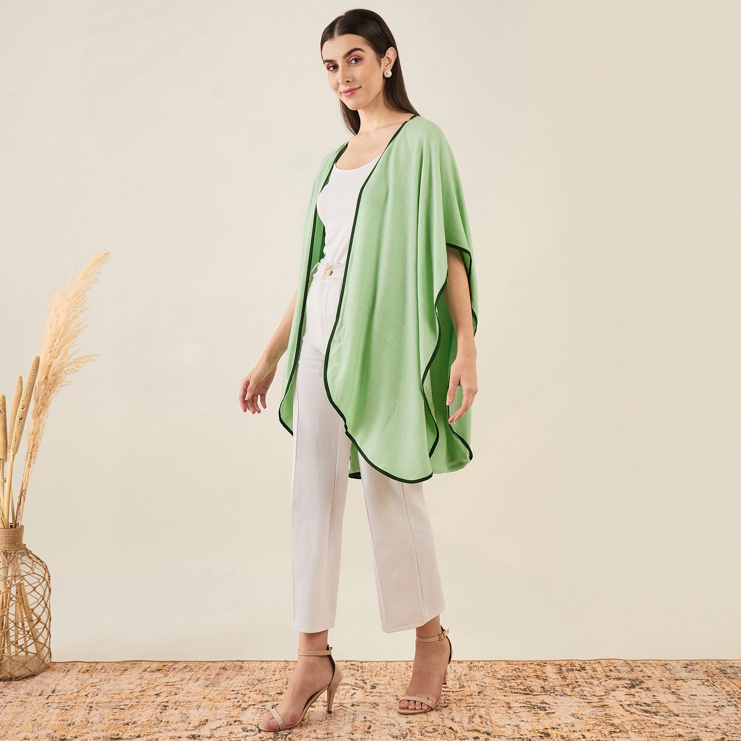 Tea Green Cashmere Cape