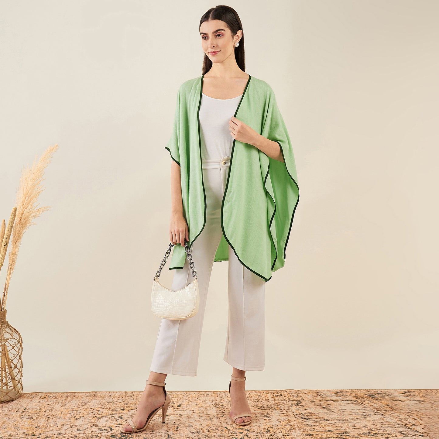 Tea Green Cashmere Cape