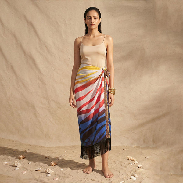 Multicolour Evil Eye Print Cover-Up for Women – Embroidered | First Resort by Ramola Bachchan