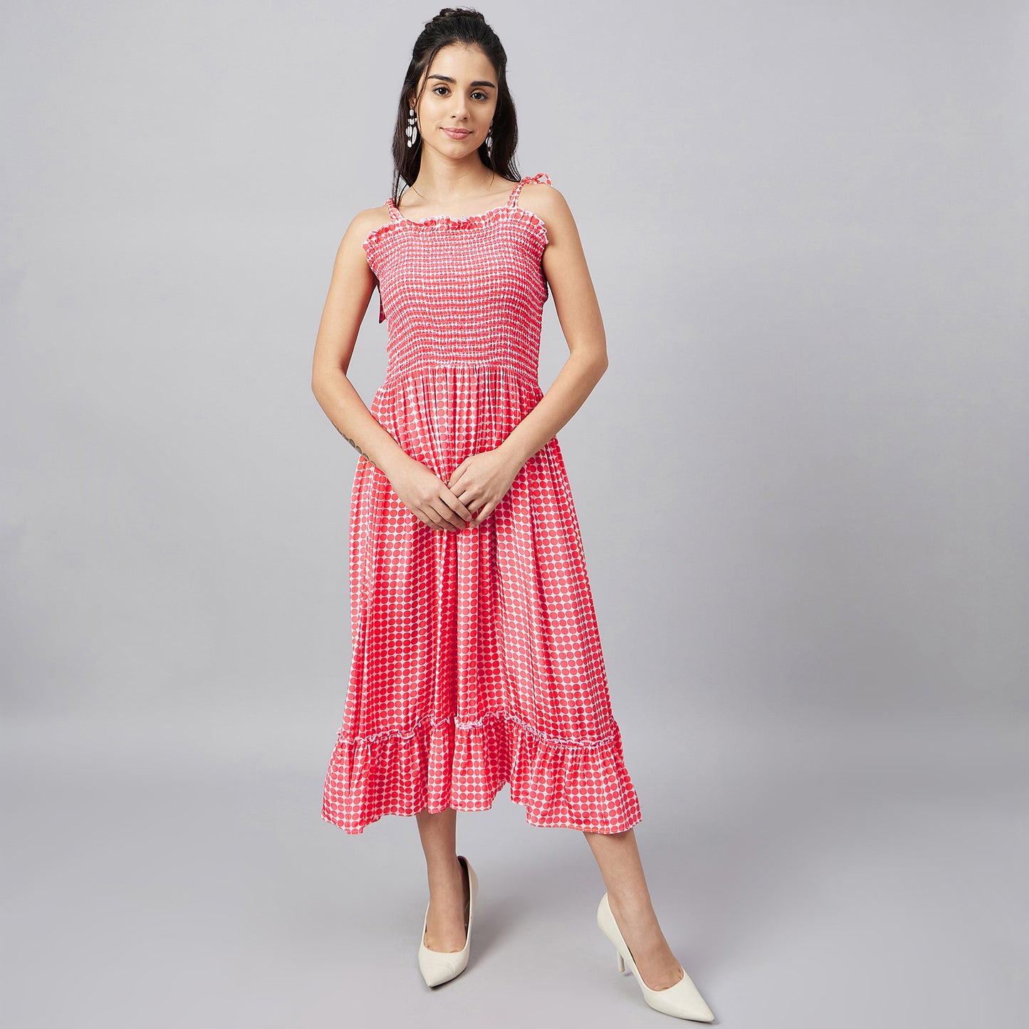 Red Smocked Sundress