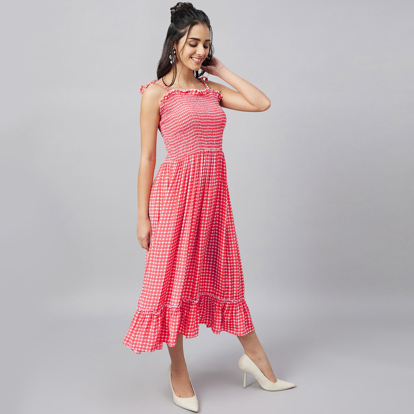 Red Smocked Sundress