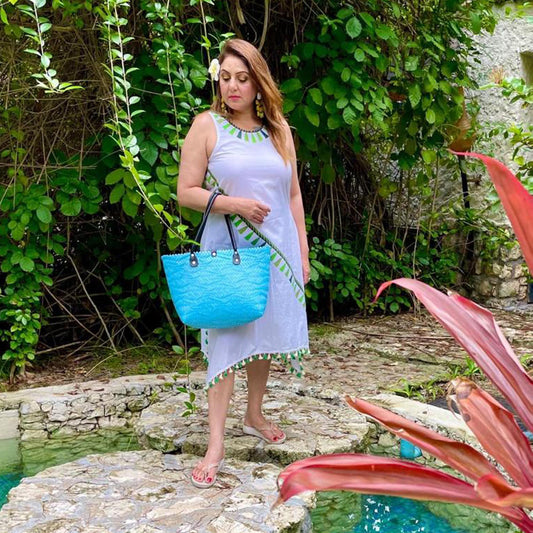 Green A-Line Tassel Dress