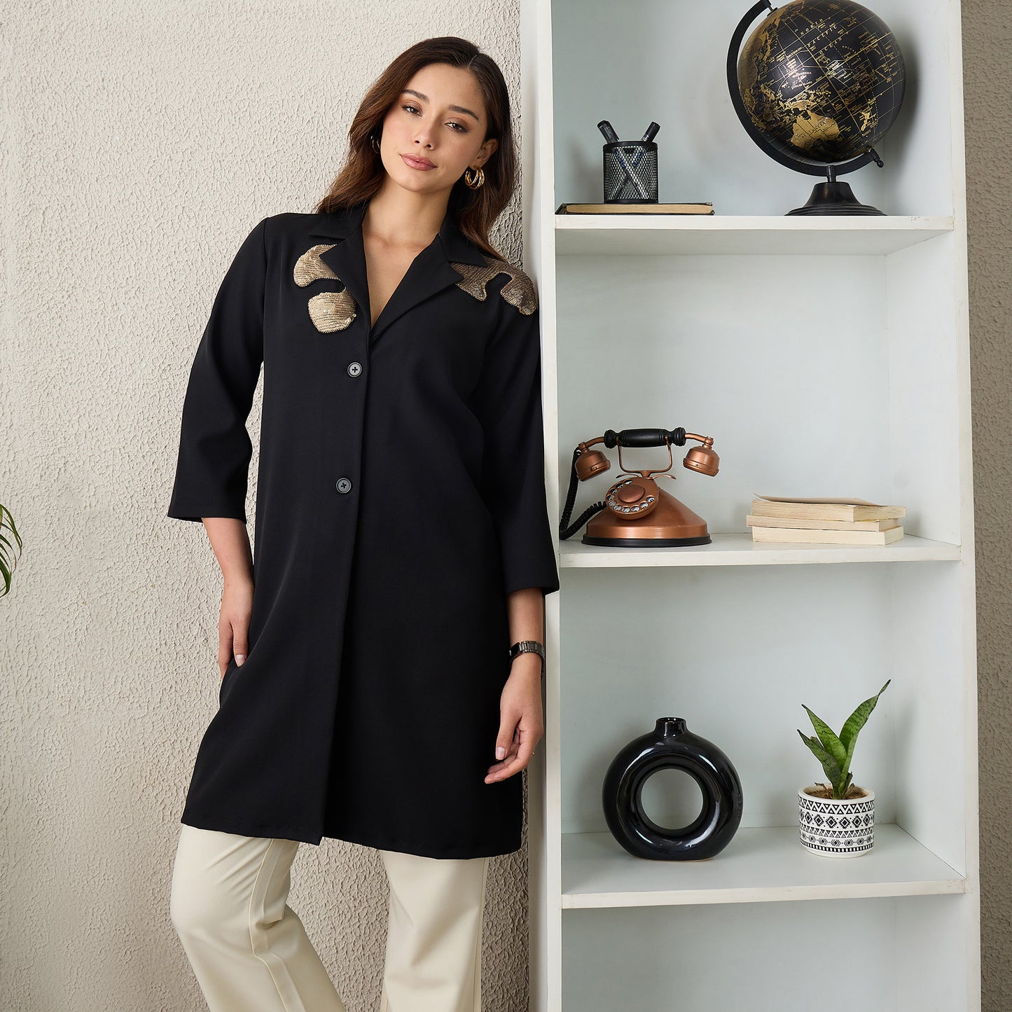 Black Sequin Blazer Dress