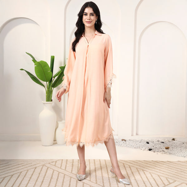 Peach Dress for Women – Viscose Rayon | First Resort by Ramola Bachchan