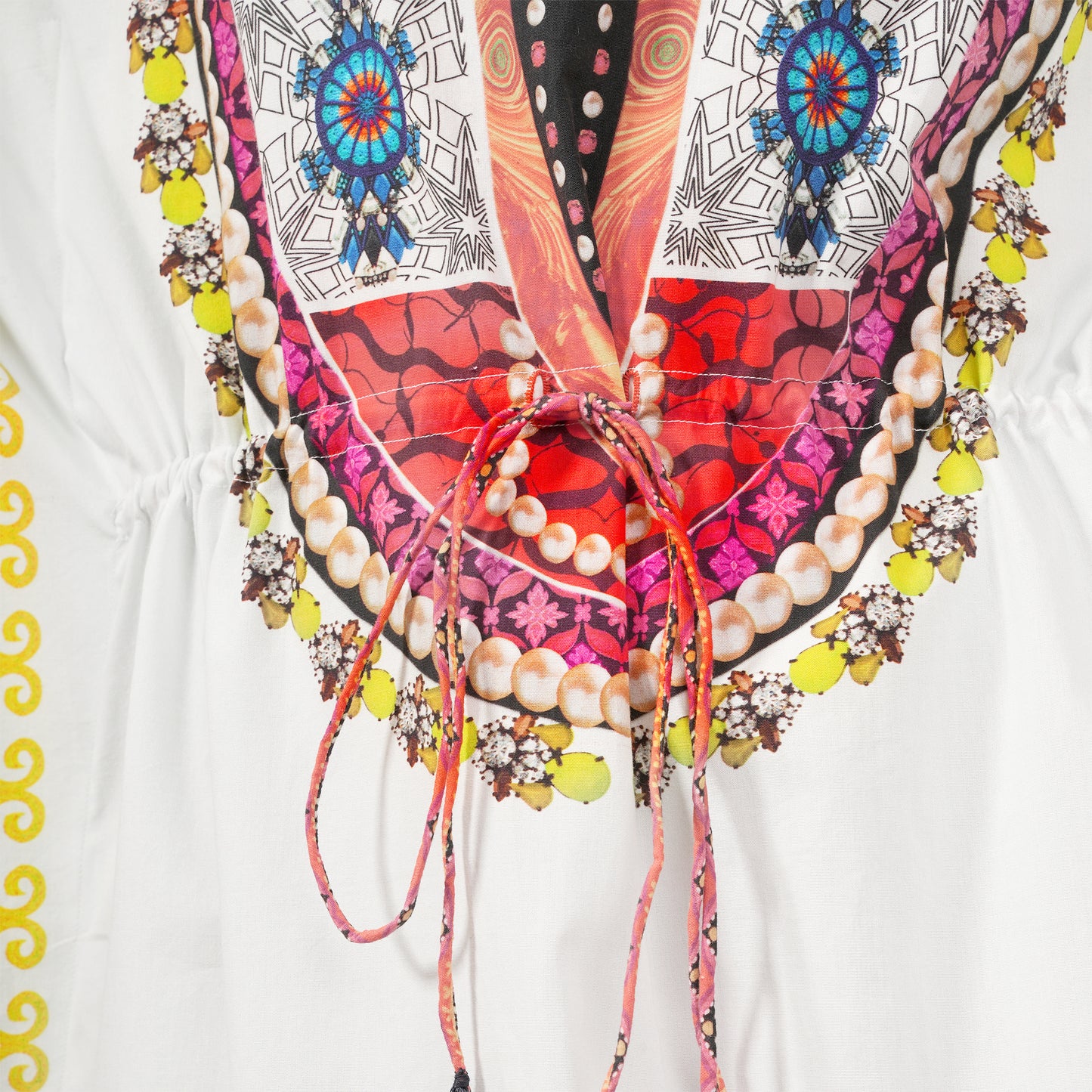 Multicoloured Tribal Full Length Kaftan