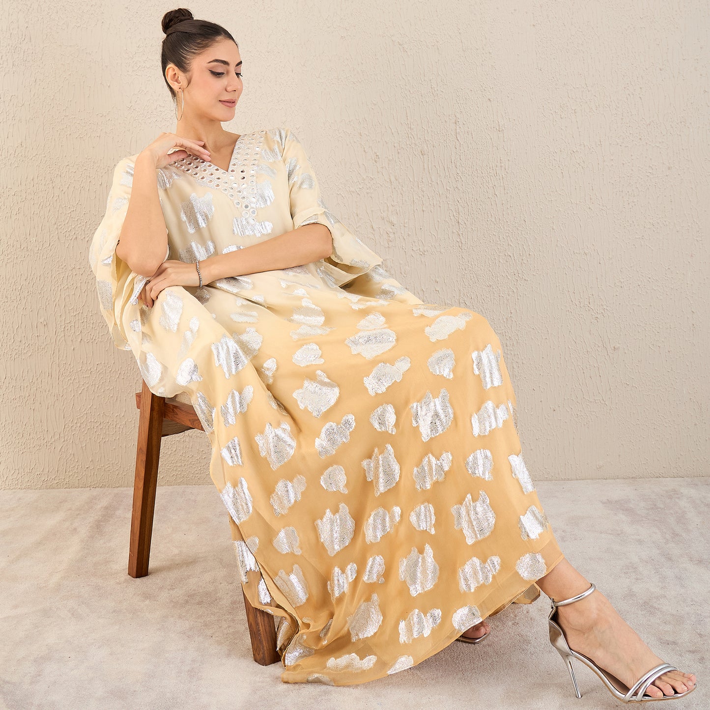 Ivory Ombre Full Length Kaftan