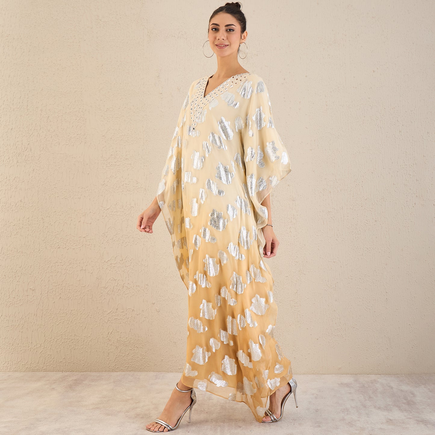 Ivory Ombre Full Length Kaftan