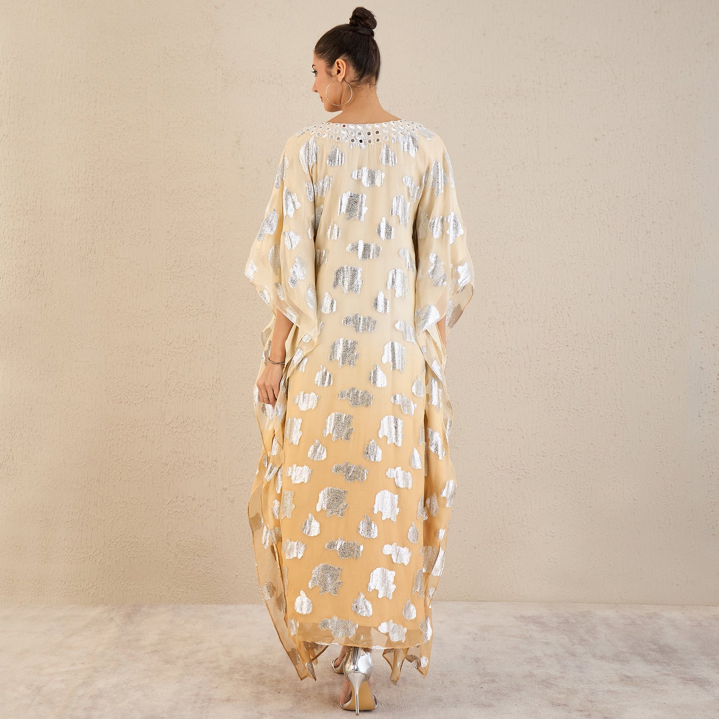 Ivory Ombre Full Length Kaftan
