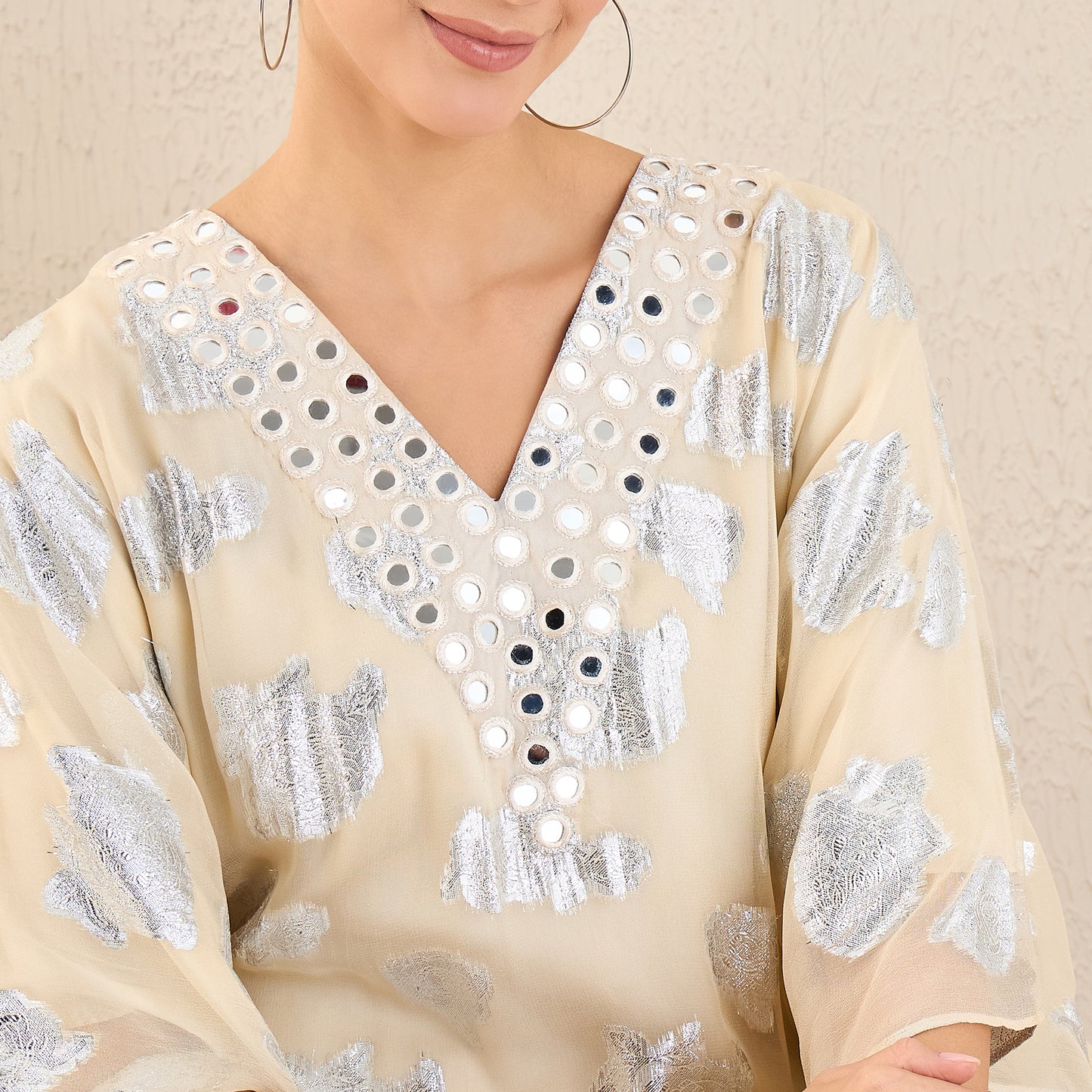 Ivory Ombre Full Length Kaftan
