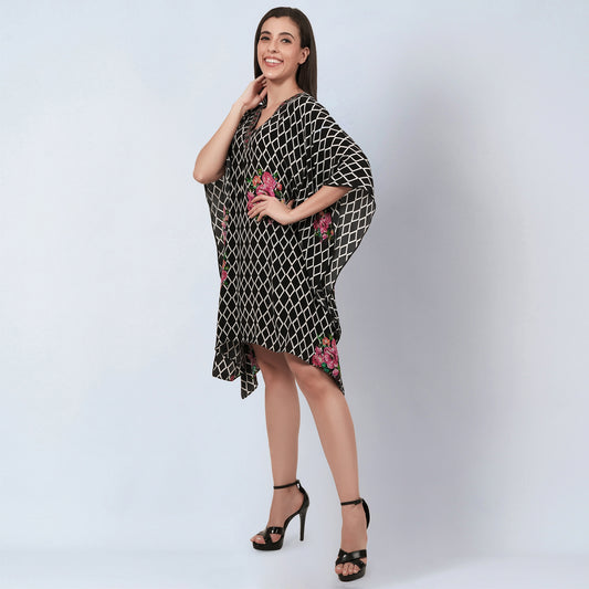 Black and White Kaftan Top