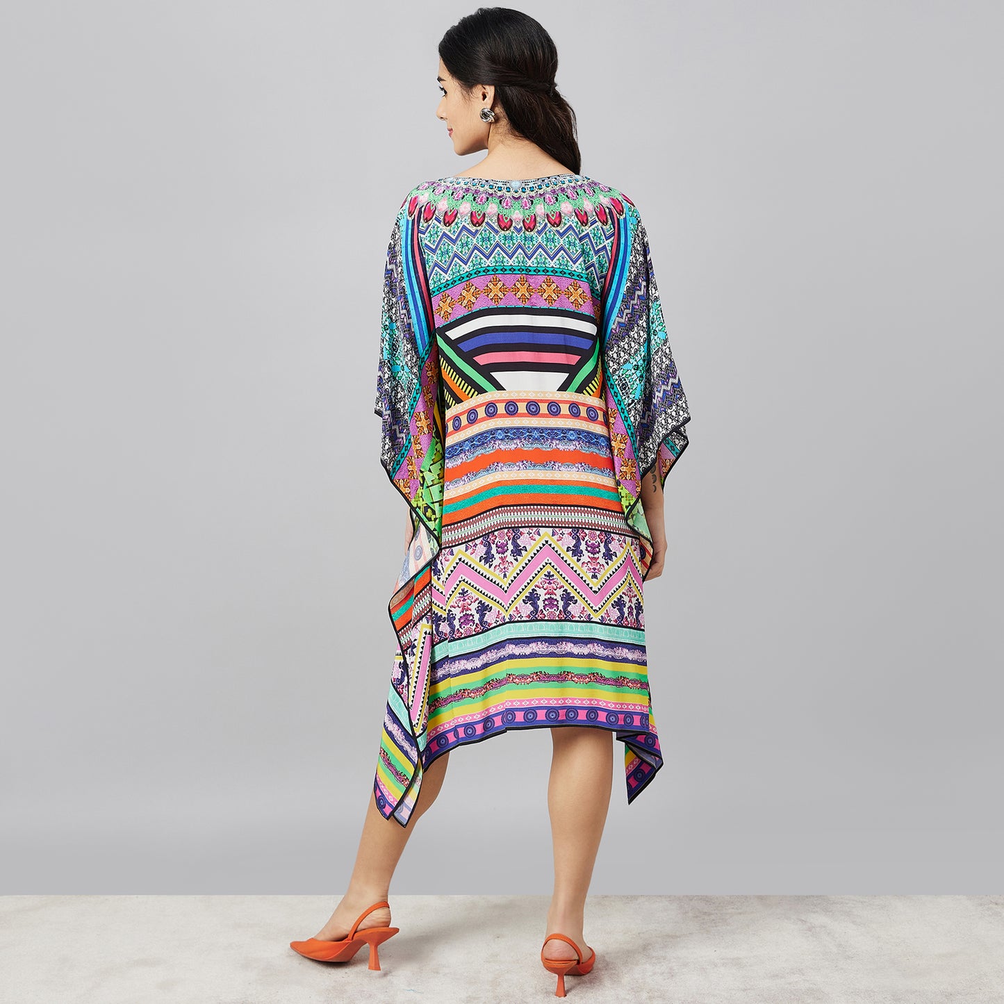 Multicoloured Geometric Kaftan Tunic