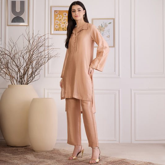 Apricot Asymmetric Kurta