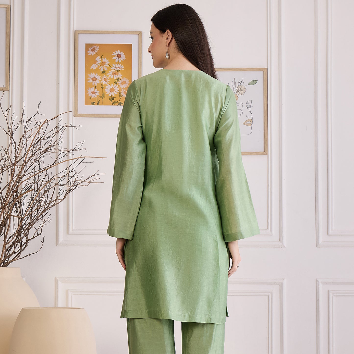 Sage Green Asymmetric Kurta
