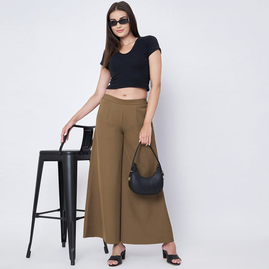 Caramel Brown Wide Leg Pants