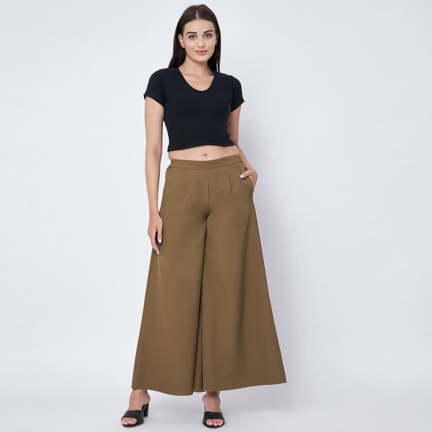 Caramel Brown Wide Leg Pants