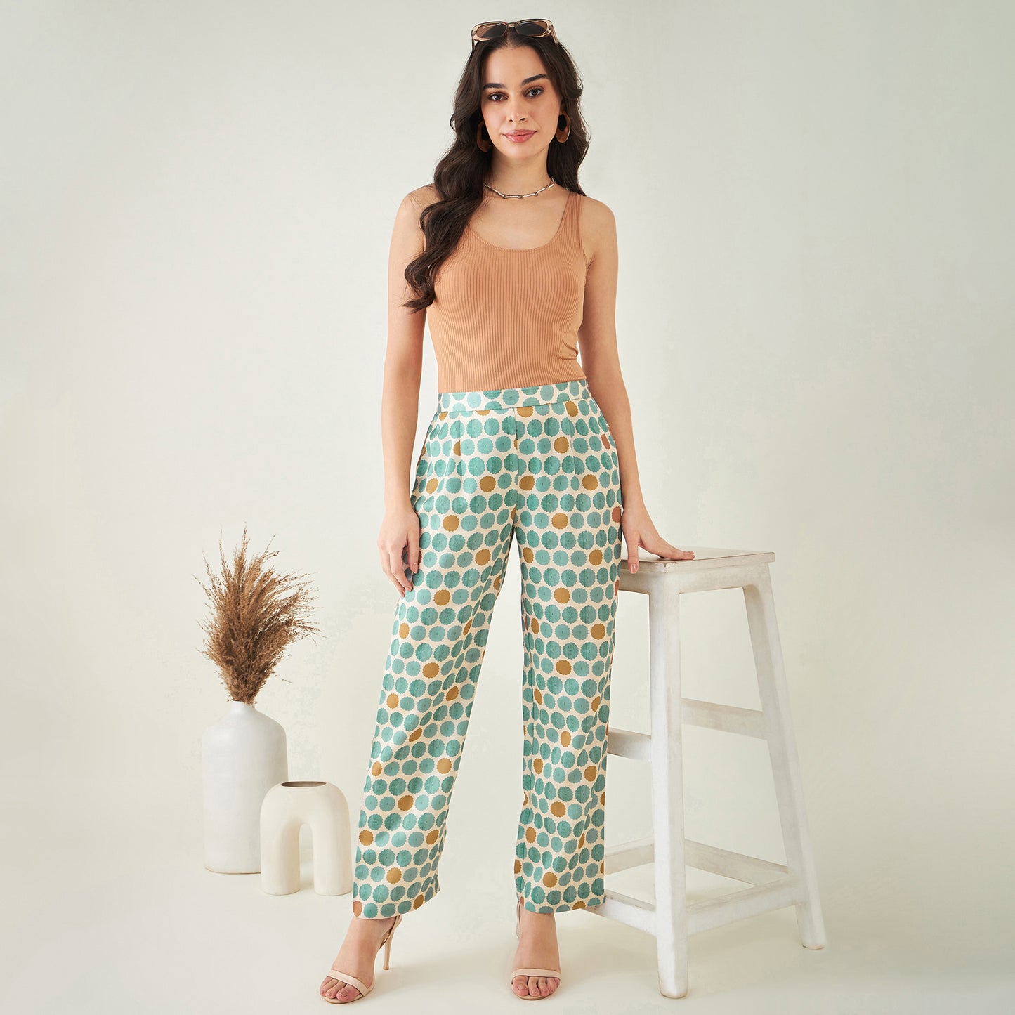 Green and Brown Polka Dot Pants