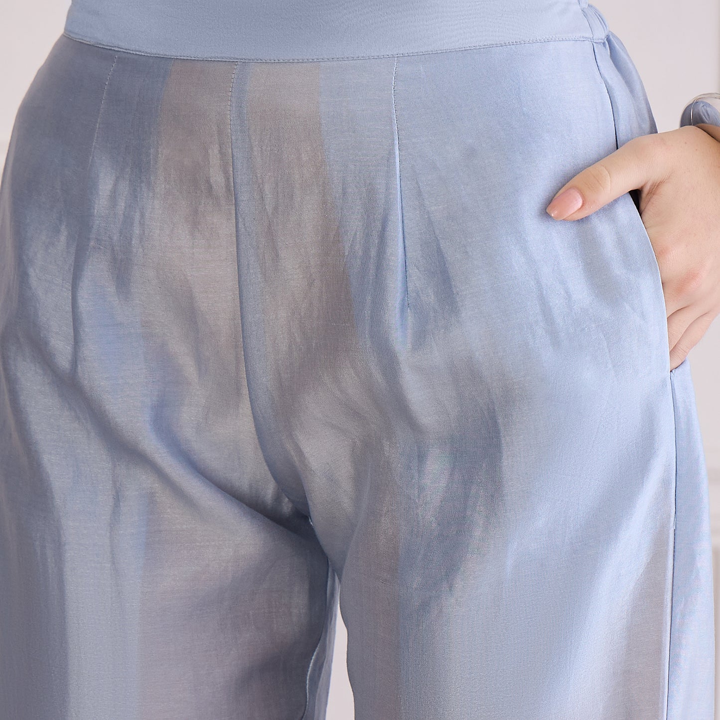 Ice Blue Chic Straight Pants
