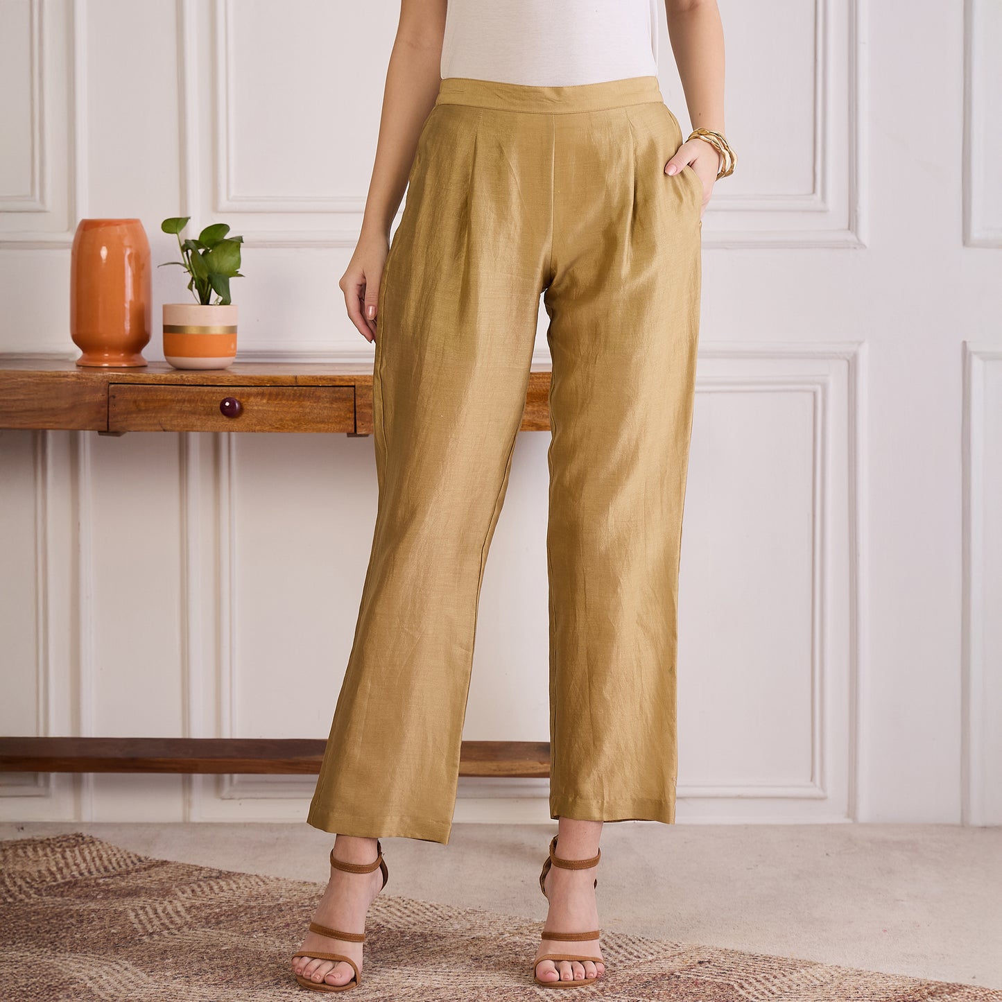 Sand Chic Straight Pants