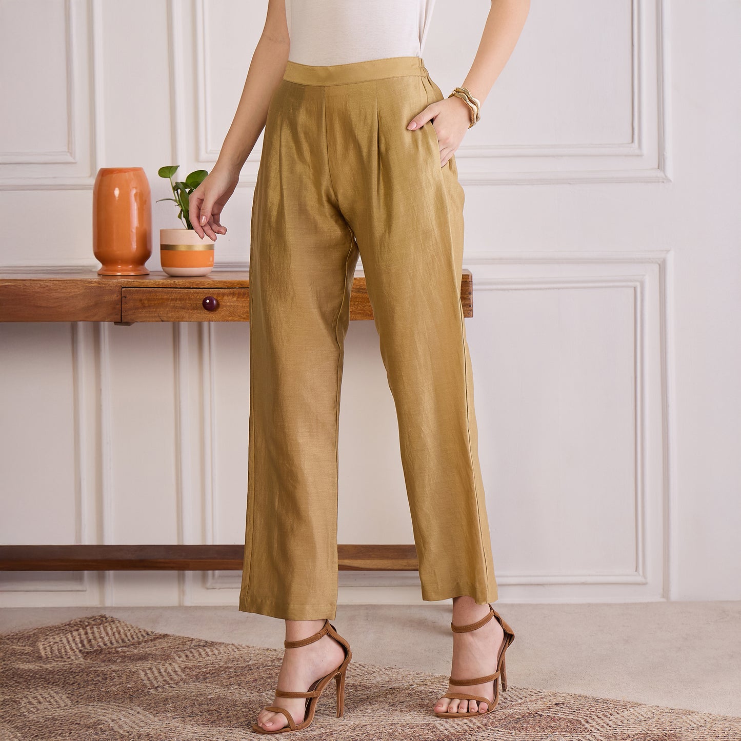 Sand Chic Straight Pants