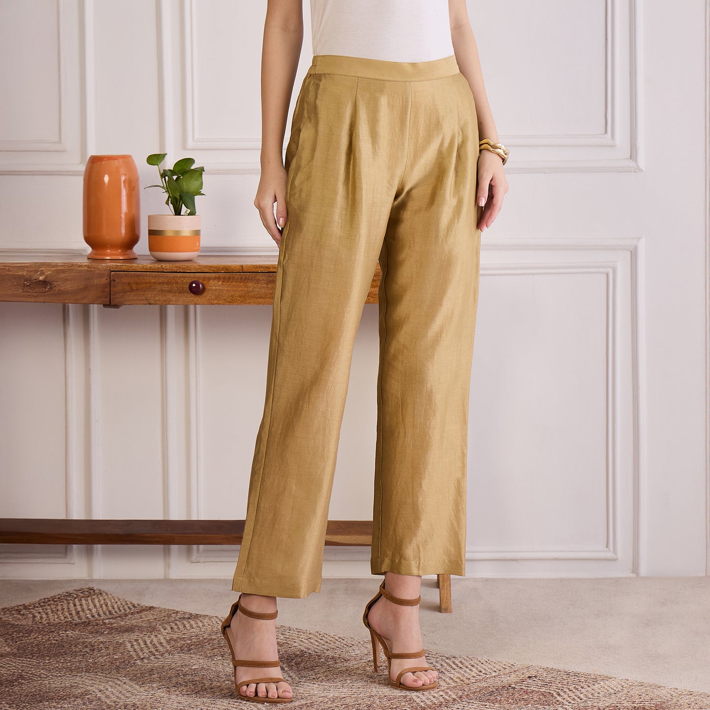 Sand Chic Straight Pants