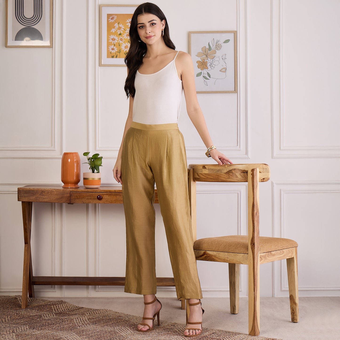 Sand Chic Straight Pants