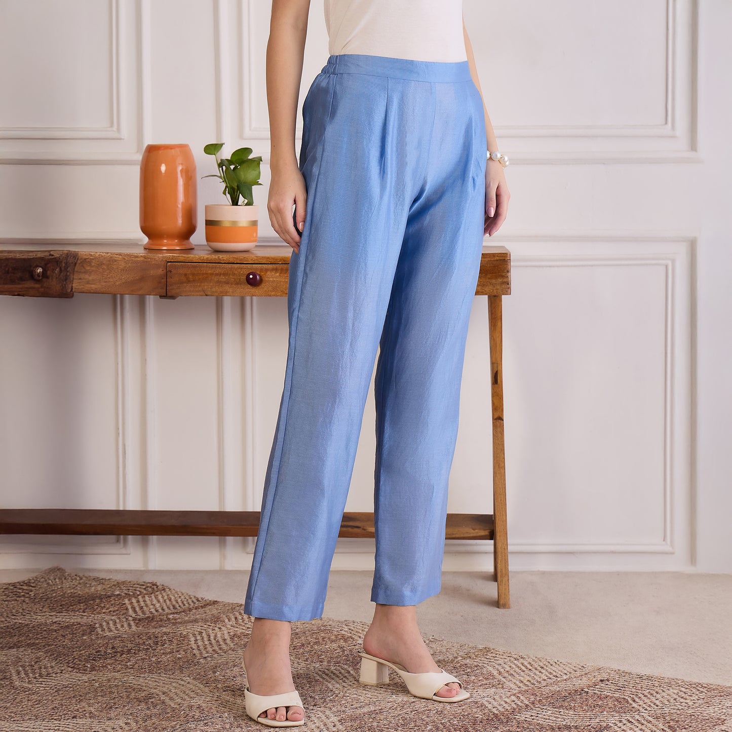 Sky Blue Chic Straight Pants