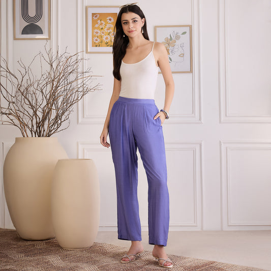 Slate Blue Gentle Straight Pants