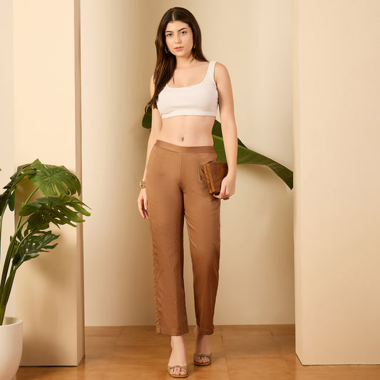 Brown Straight Pants