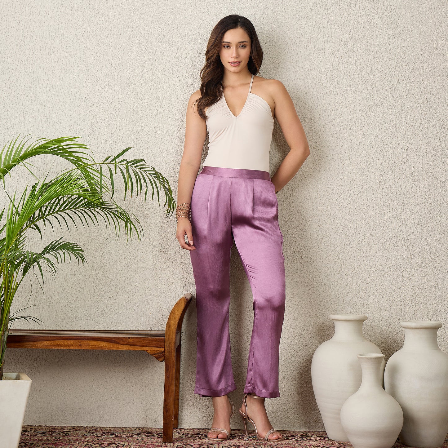 Lavender Bootcut Pants