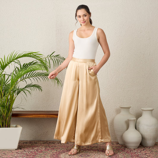 Beige Wide Legged Pants