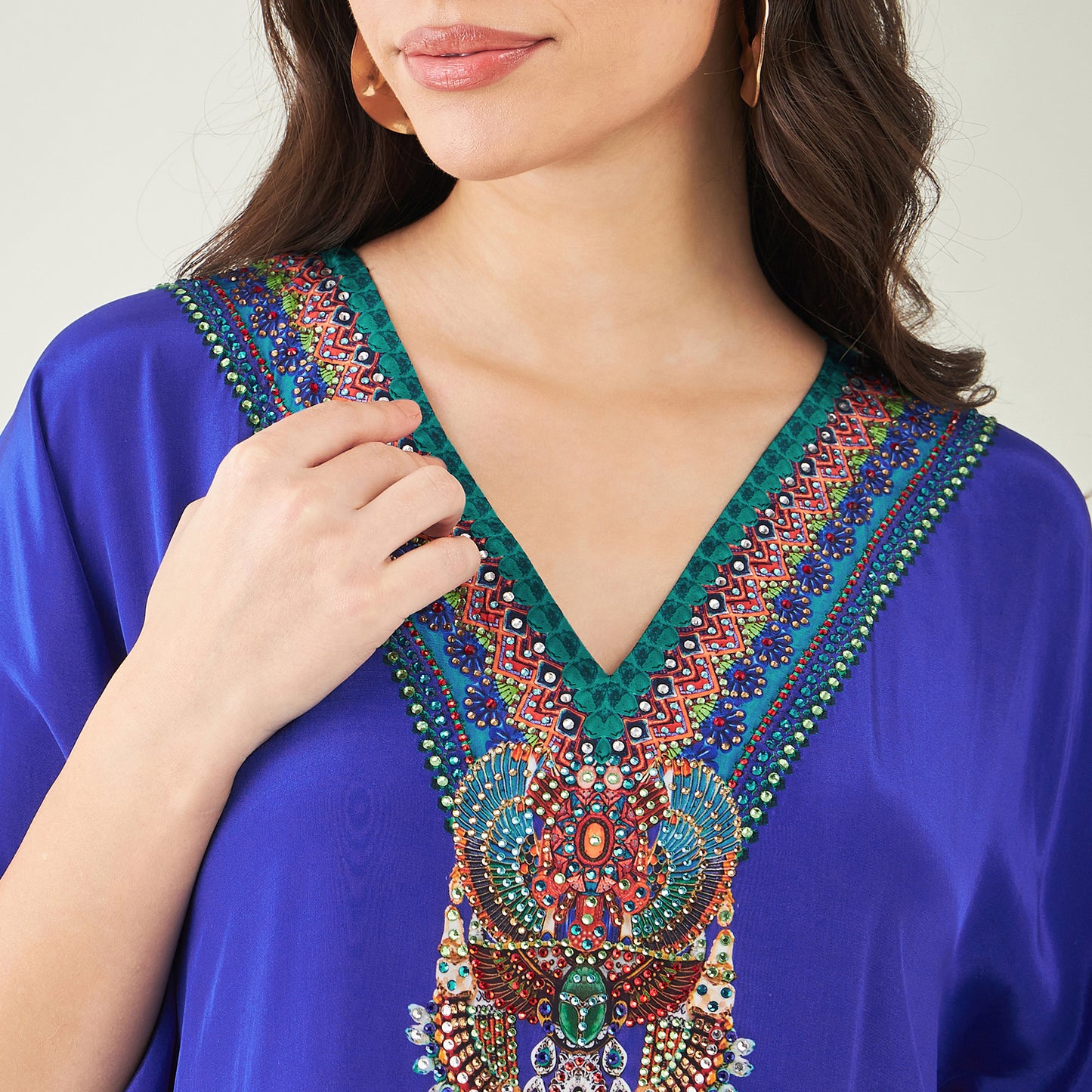 Blue Embellished Tunic with Dhoti Pants and Dupatta Set
