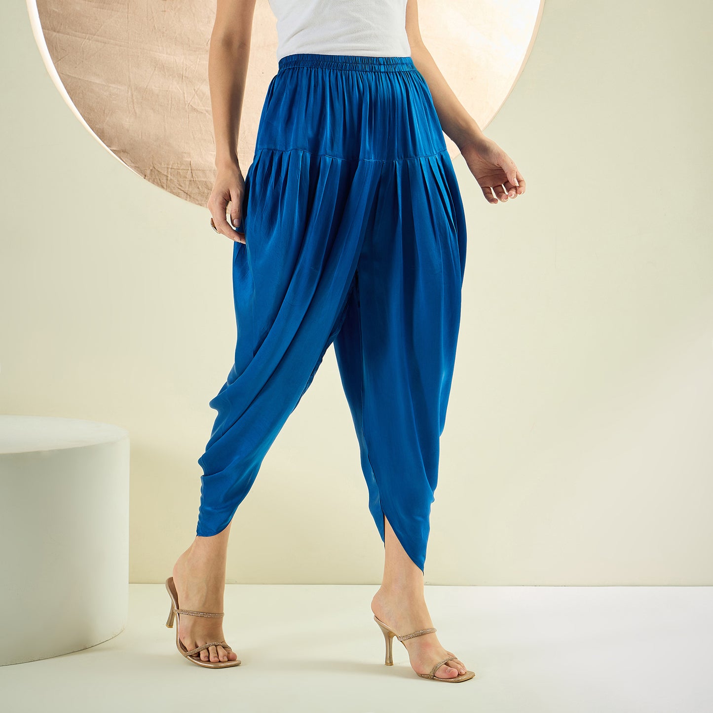Raspberry Pink Embellished Tunic with Dhoti Pants and Dupatta Set