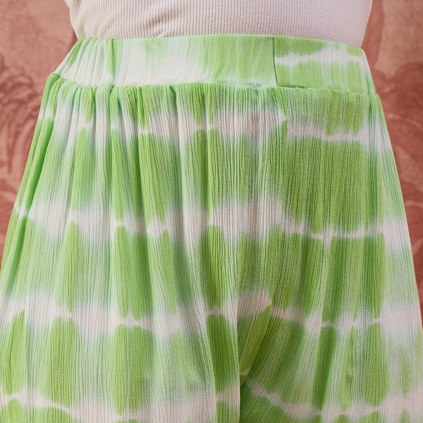 Green Tie-Dye Camisole and Shorts Set