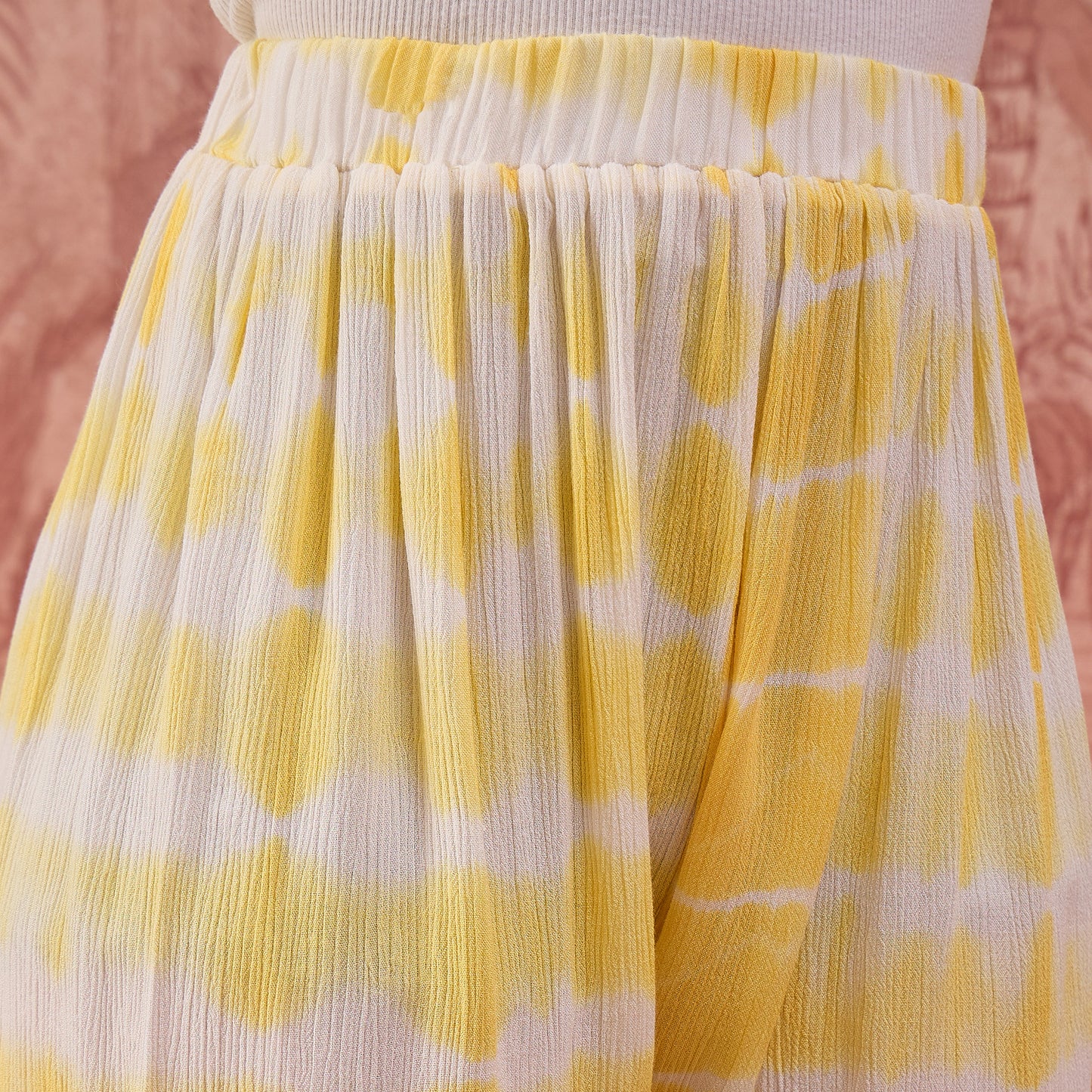 Yellow Tie-Dye Camisole and Shorts Set