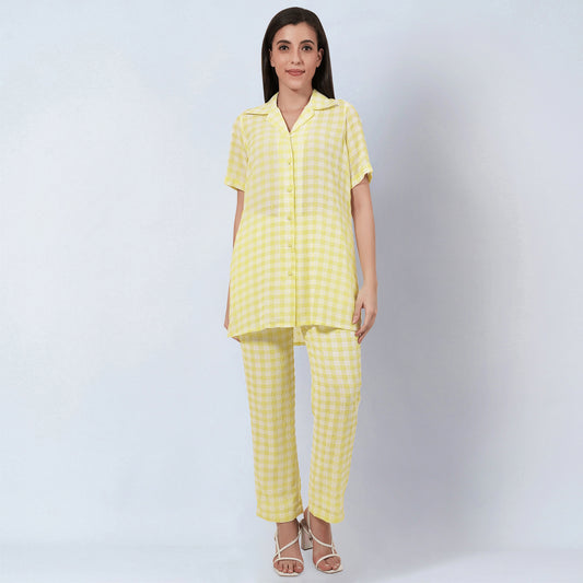 Citrus Lemon Checked Co-ordinate Set