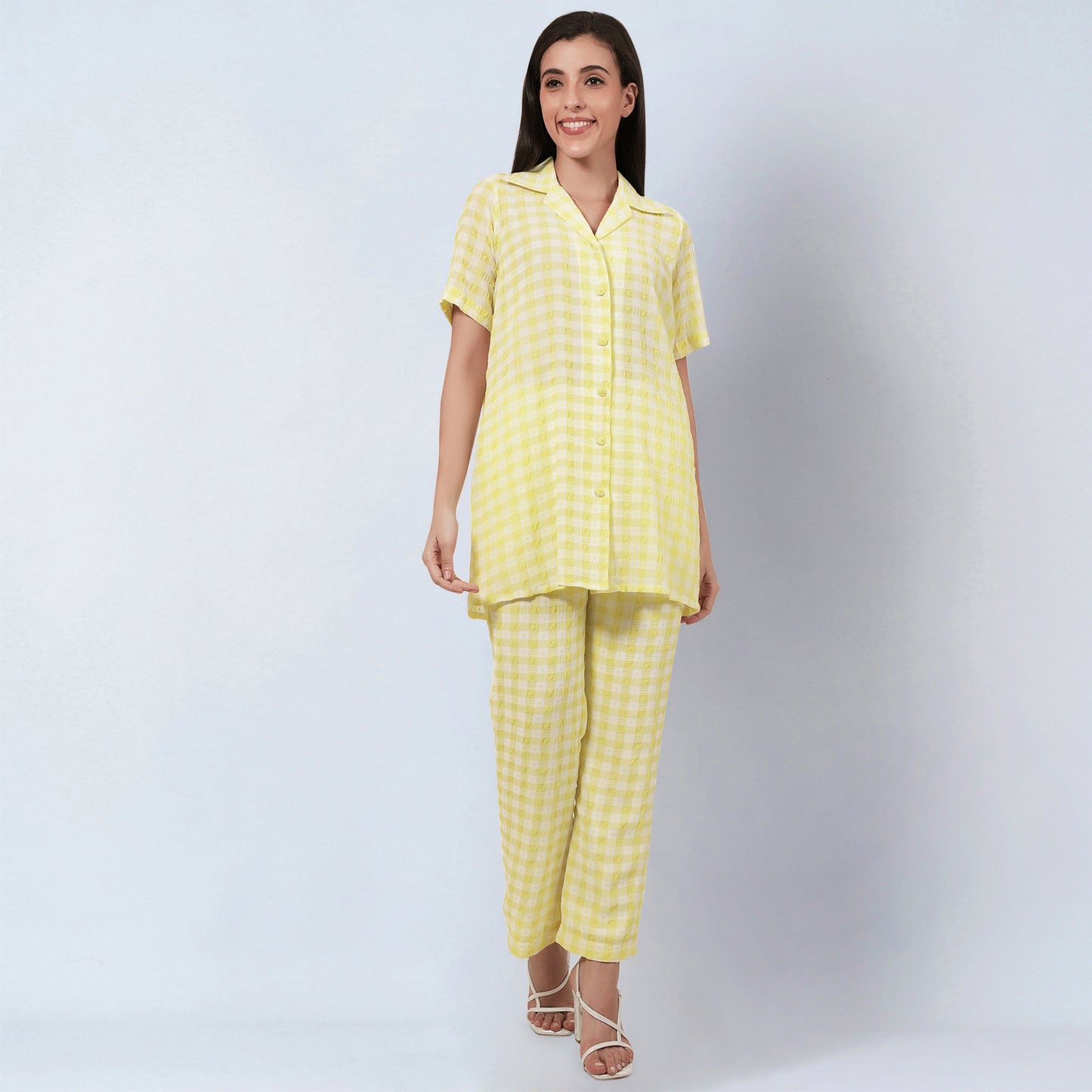 Citrus Lemon Checked Co-ordinate Set