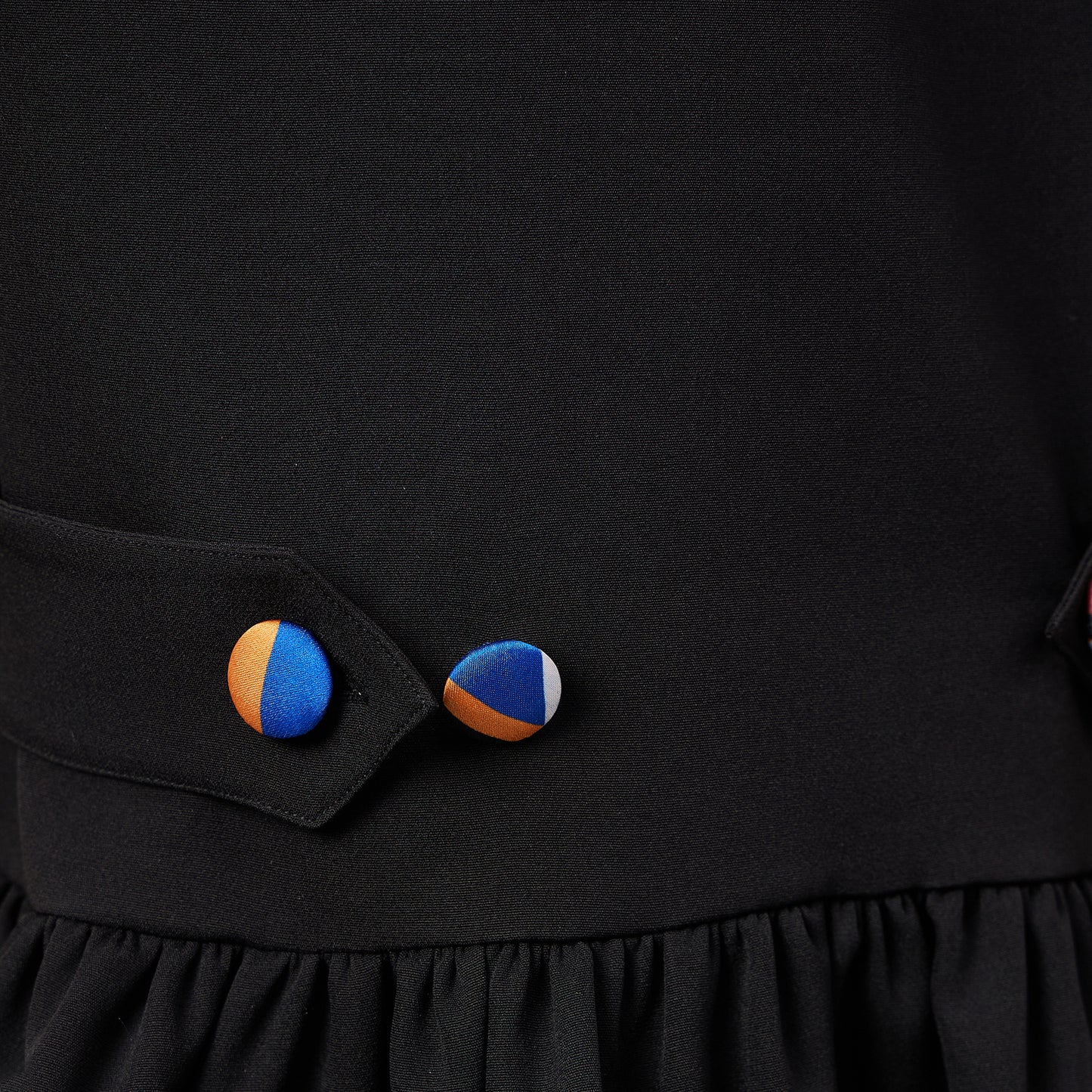 Black Peplum Top and Button Down Straight Pants Set