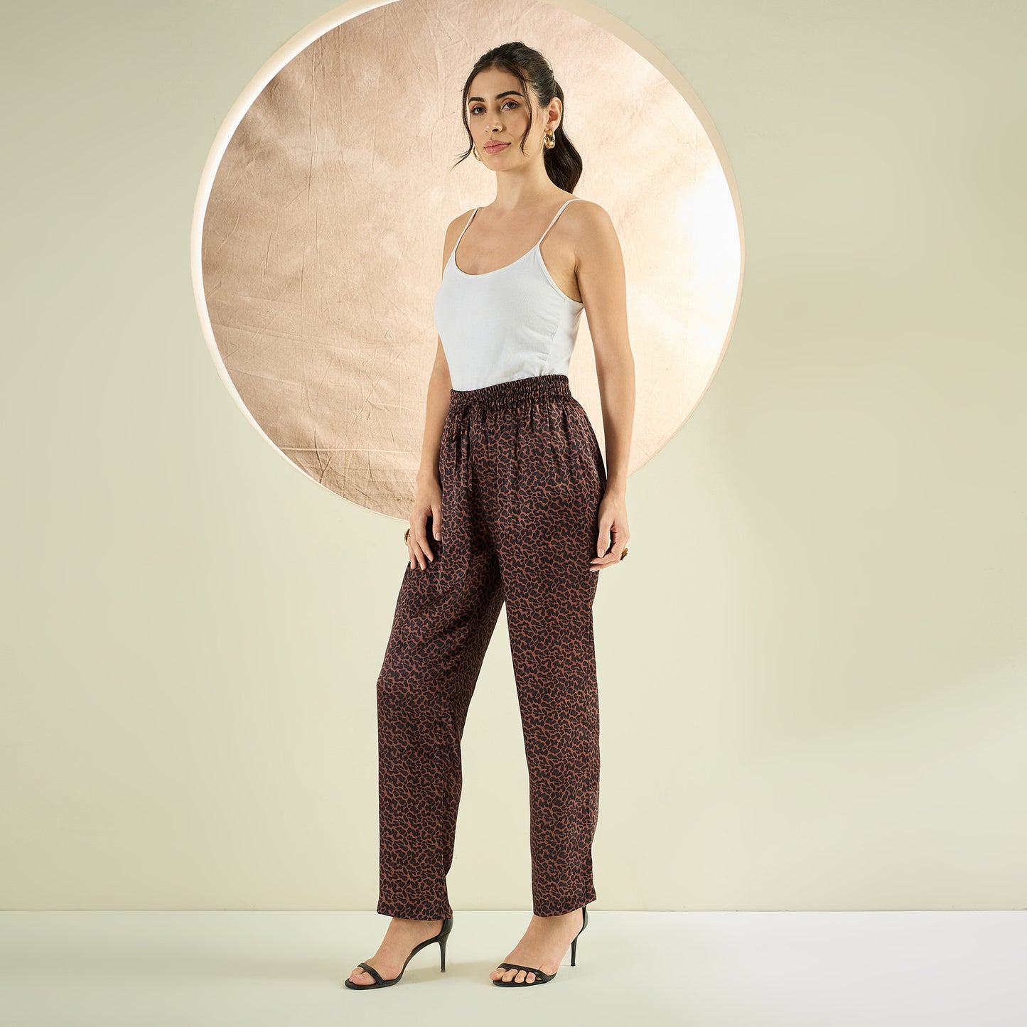 Brown Animal Print Shirt and Pants Co-ord Set