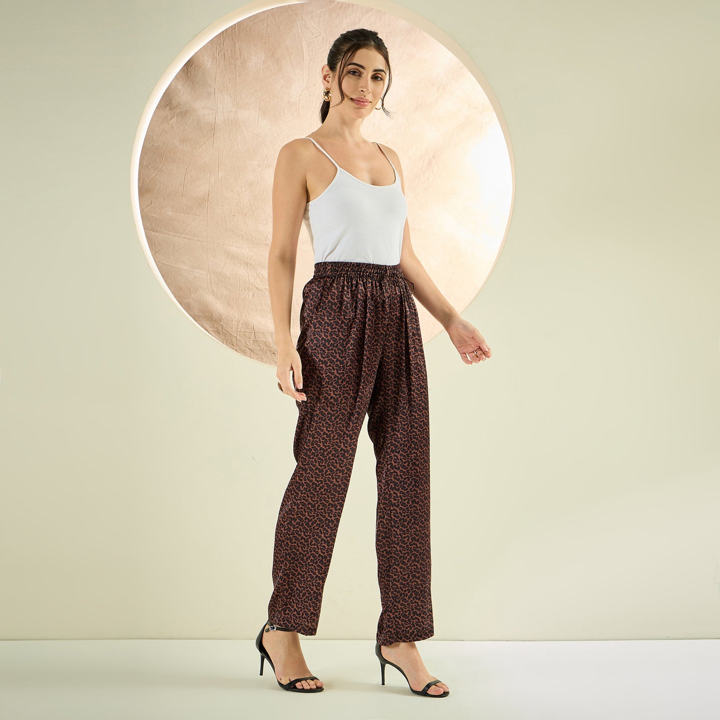 Brown Animal Print Shirt and Pants Co-ord Set