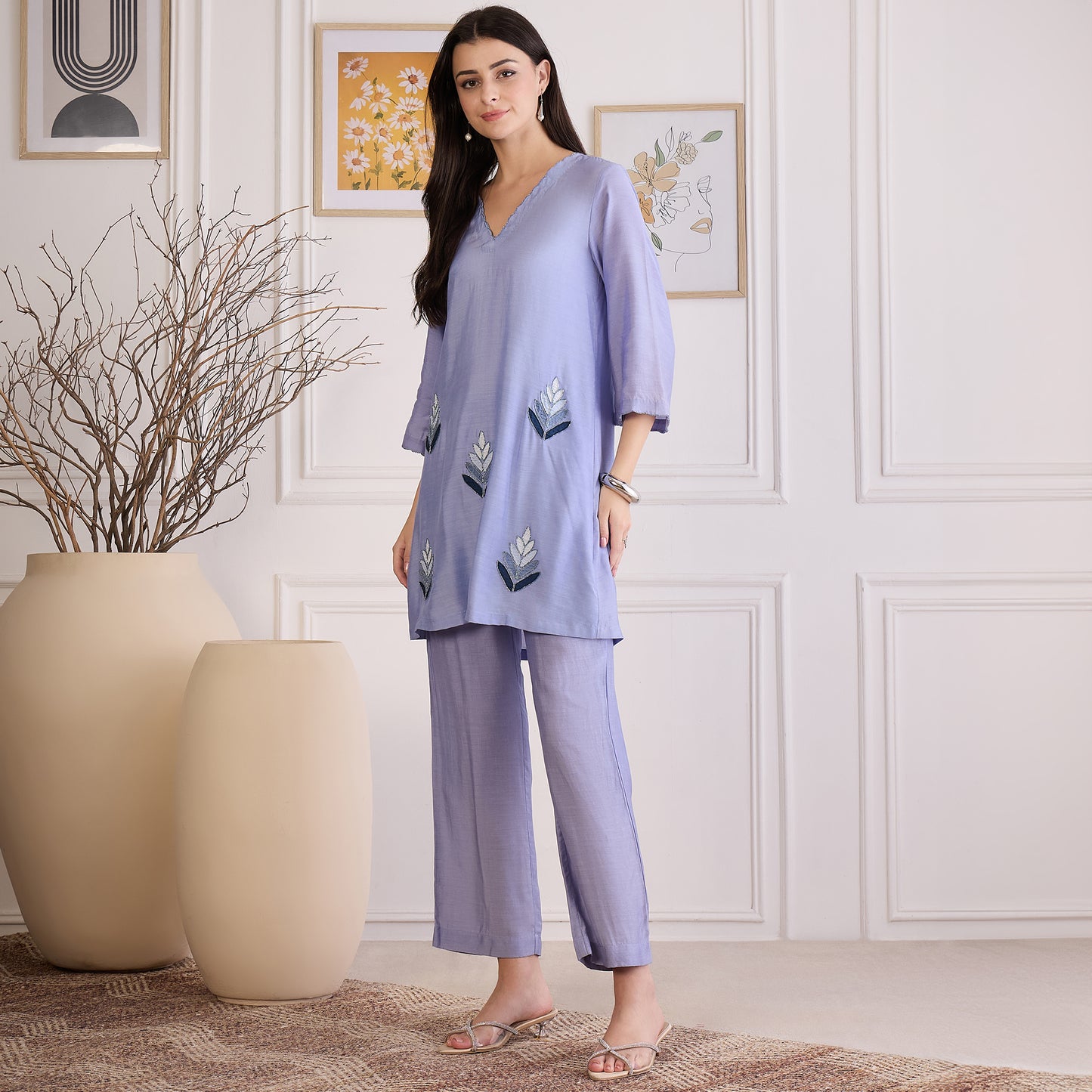 Indigo Cutwork Embroidered Set