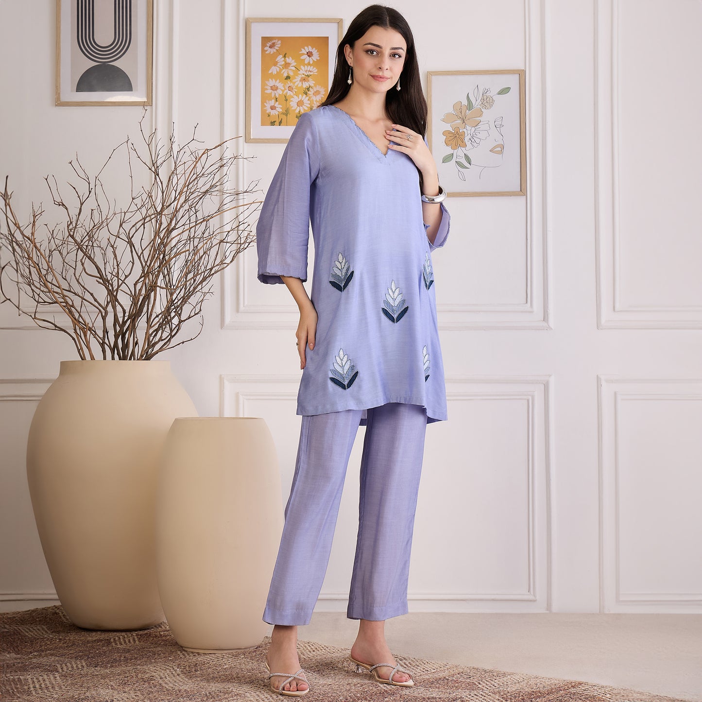 Indigo Cutwork Embroidered Set
